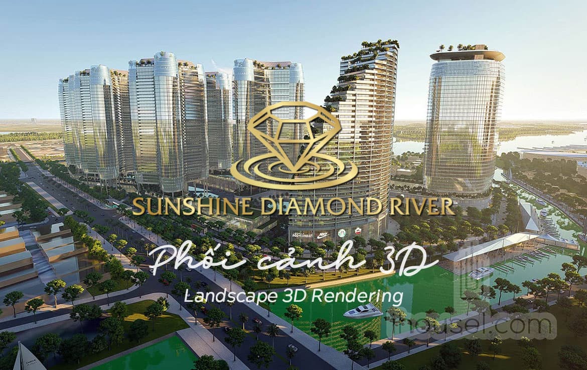Phối cảnh 3D Sunshine Diamond River - Landscape 3D Rendering Sunshine Diamond River